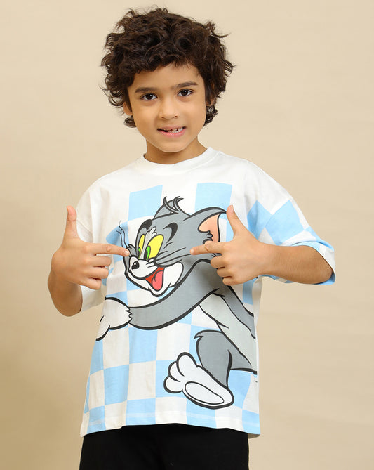 Tom & Jerry Printed Oversized Tshirt For Boys