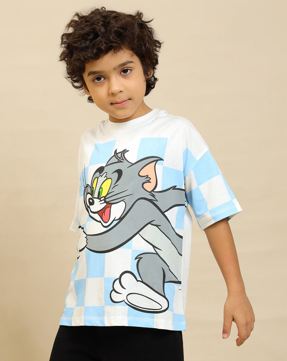Tom & Jerry Printed Oversized Tshirt For Boys